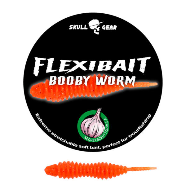 Skull Gear Flexibait Booby Worm Garlic Orange - Flexibait