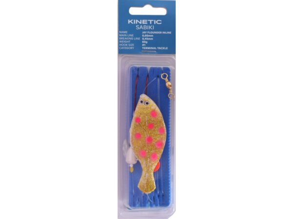 Kinetic Sabiki Plaice Jay Flounder Inline Fladfiskforfang #1 Glow pink dots 60g