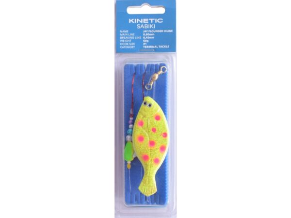 Kinetic Sabiki Plaice Jay Flounder Inline Fladfiskforfang #1 Yellow orange dots 60g