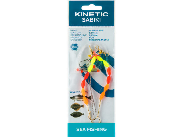 Kinetic Sabiki Scandic Fladfiskforfang #1/0 Yellow/Red/Orange