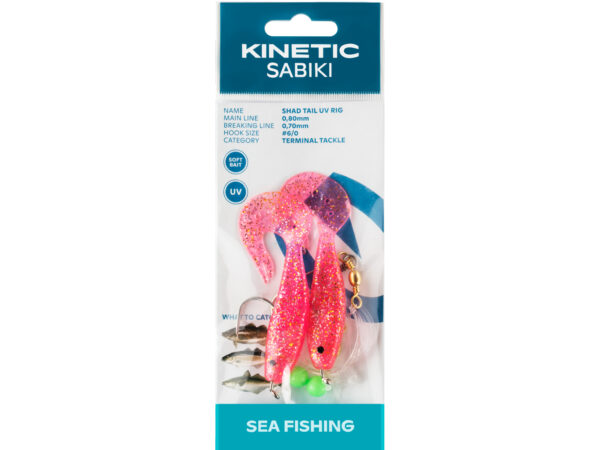 Kinetic Sabiki Shad Tail Torskeforfang #6/0 Pink/Glitter