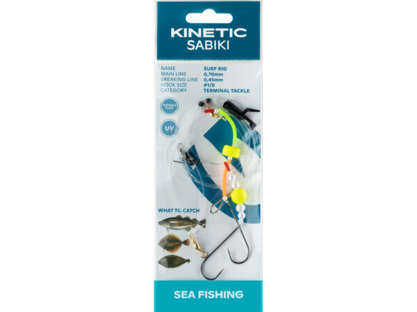 Kinetic Sabiki Surf Fladfiskforfang #1/0 Yellow/Pearl