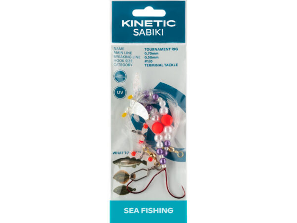 Kinetic Sabiki Tournament Fladfiskforfang #1/0 Orange Pearl/ Silver