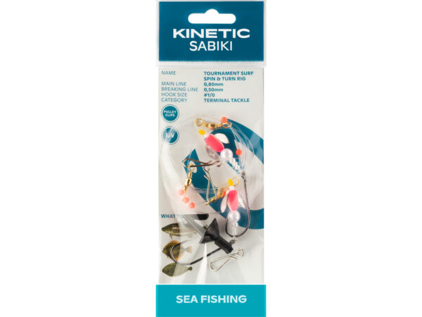 Kinetic Sabiki Tournament Surf Spin&Turn Fladfiskforfang #1/0 Pink