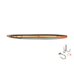Savage Gear Line Thru Sandeel Hotspot 12,5cm - 19gr Sandeel Copper Orange Dots - Gennemløber