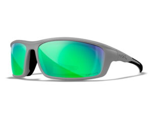 Wiley X GRID Captivate Green Mirror Matte Cool Grey Frame