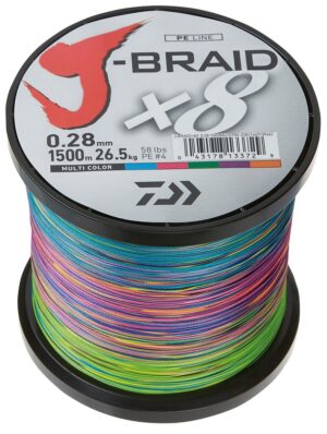 Daiwa J-BraidX8 Fletline Multi Colour 1500 m Bulk 0,24 mm