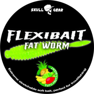 Skull Gear FlexiBait Fat Worm Tutti Frutti Chartreuse