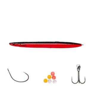 Savage Gear 3d Soft Line Thru Sandeel 12,5cm - 20gr Red & Black - Gennemløber