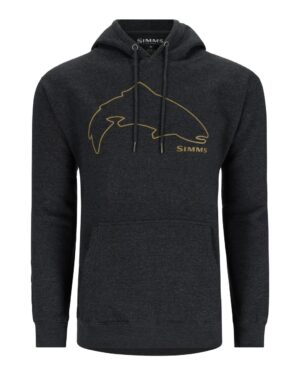 Simms Trout Outline Hoody Charcoal Heather Xlarge - Simms - Outdoor i Centrum