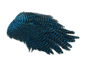 Whiting 4 B's Hen Saddle-Grizzly Dyed Kingfisher Blue
