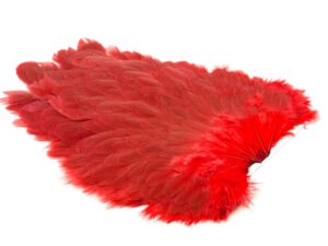 Whiting 4 B's Hen Saddle-White Dyed Red
