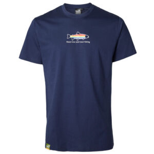 Geoff Anderson Organic Tee Peace Trout Navy