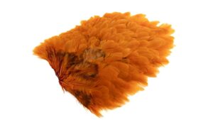 4 B's Hen Saddle White dyed Burnt Orange