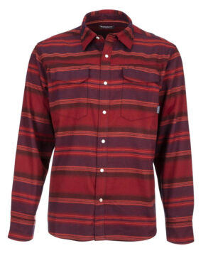 Simms Gallatin Flannel Shirt Rich - Auburn Red Stripe