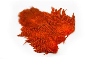 Whiting Rooster Softhackle W Chickabou SH/C - Grizzly dyed Orange