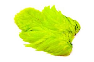 Whiting Rooster Softhackle W Chickabou SH/C White dyed Fl. Green Chartreuse