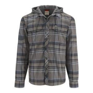 Simms Coldweather Hoody Skjorte Gunmetal Neo Plaid