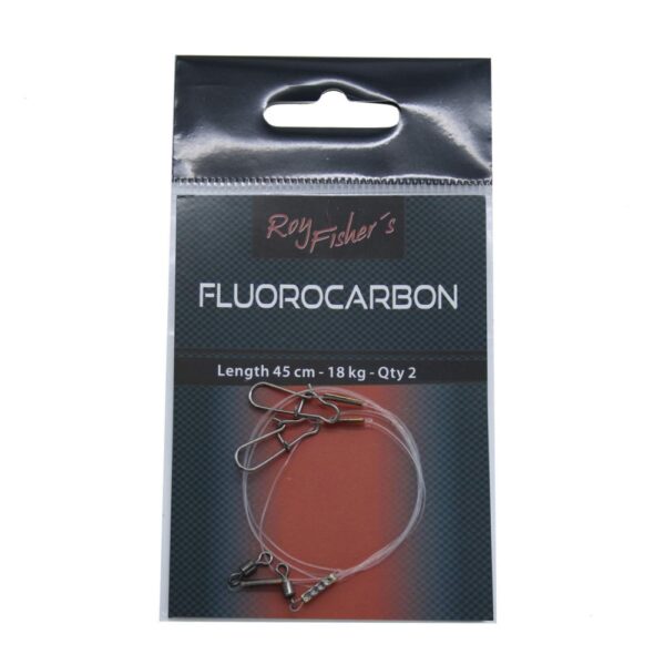 Roy Fishers Fluorocarbon Til Gedde Med Svirvel Og Karabinhage 0,92 Mm 45 Cm - Fluorocarbon