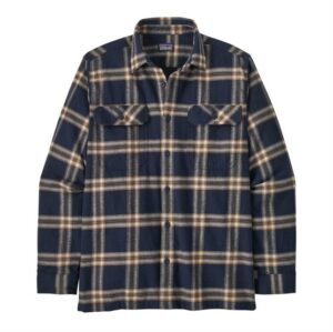 Patagonia Mens L/S Organic Cotton MW Fjord Flannel Shirt, North Line / New Navy