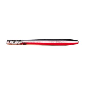 Savage Gear Line Thru Sandeel Nail 10cm - 16gr Black Red - Gennemløber