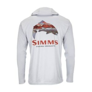 Simms Tech Hoody - Artist Series Trout Logo Flame/Sterling