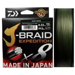 Daiwa J-Braid Expedition X8 150m Dark Green